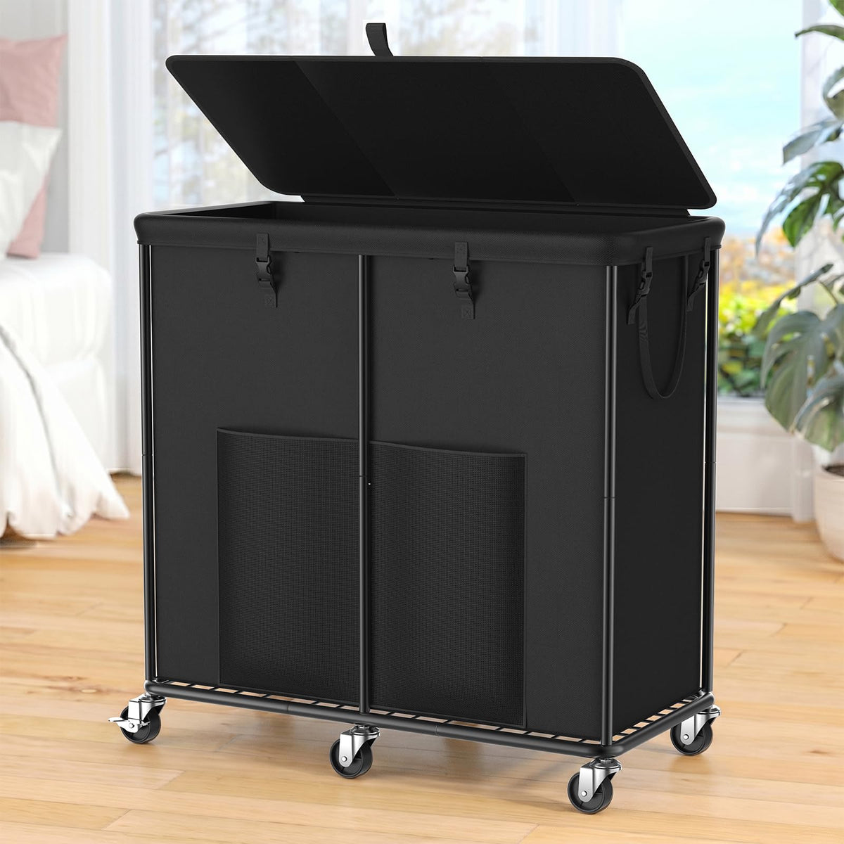 Laundry Hamper with Wheels, 150L Rolling Laundry Basket with Bag & Handles