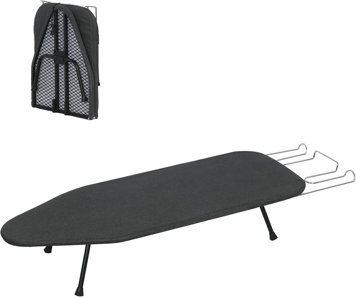 LOFTEY Small Tabletop Ironing Board, Foldable Compact Ironing Board, Black