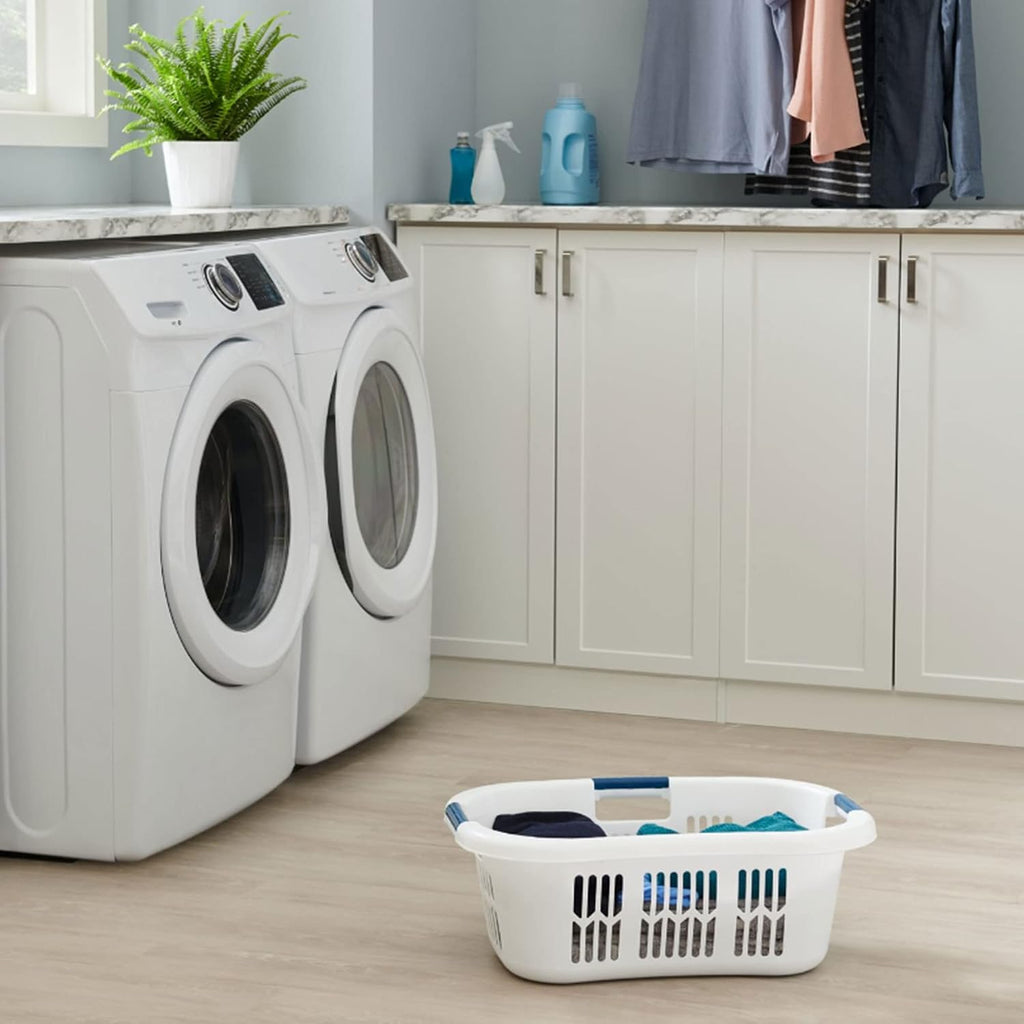 Rubbermaid Hip-Hugger Laundry Basket, X-Large, 2.1 Bushel, White