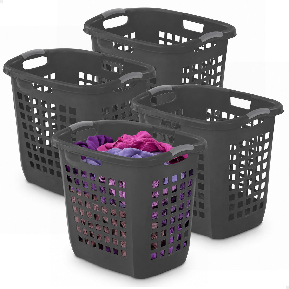 Sterilite Ultra Easy Carry Hamper, Laundry Basket Organizer, 4-Pack