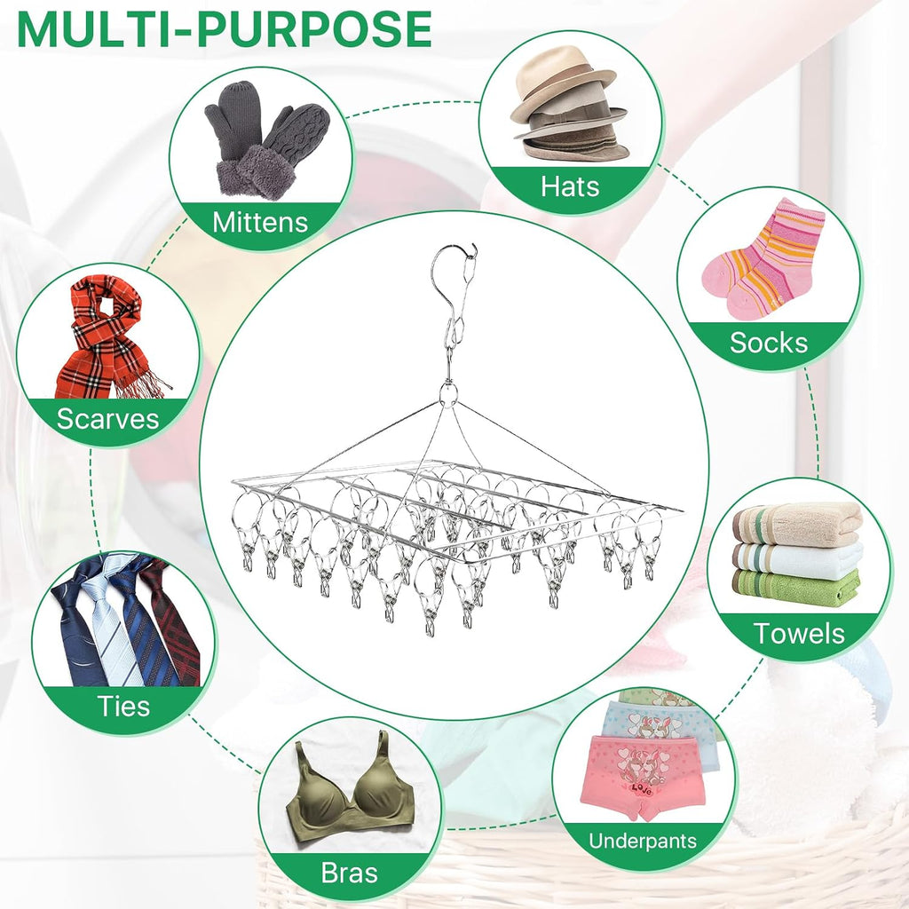 Herb Drying Rack for Drying Spices, Rustproof Dryer with 30 Hooks