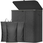 Lifewit 185L 3 Section Laundry Hamper with Lid, Laundry Basket, Beige