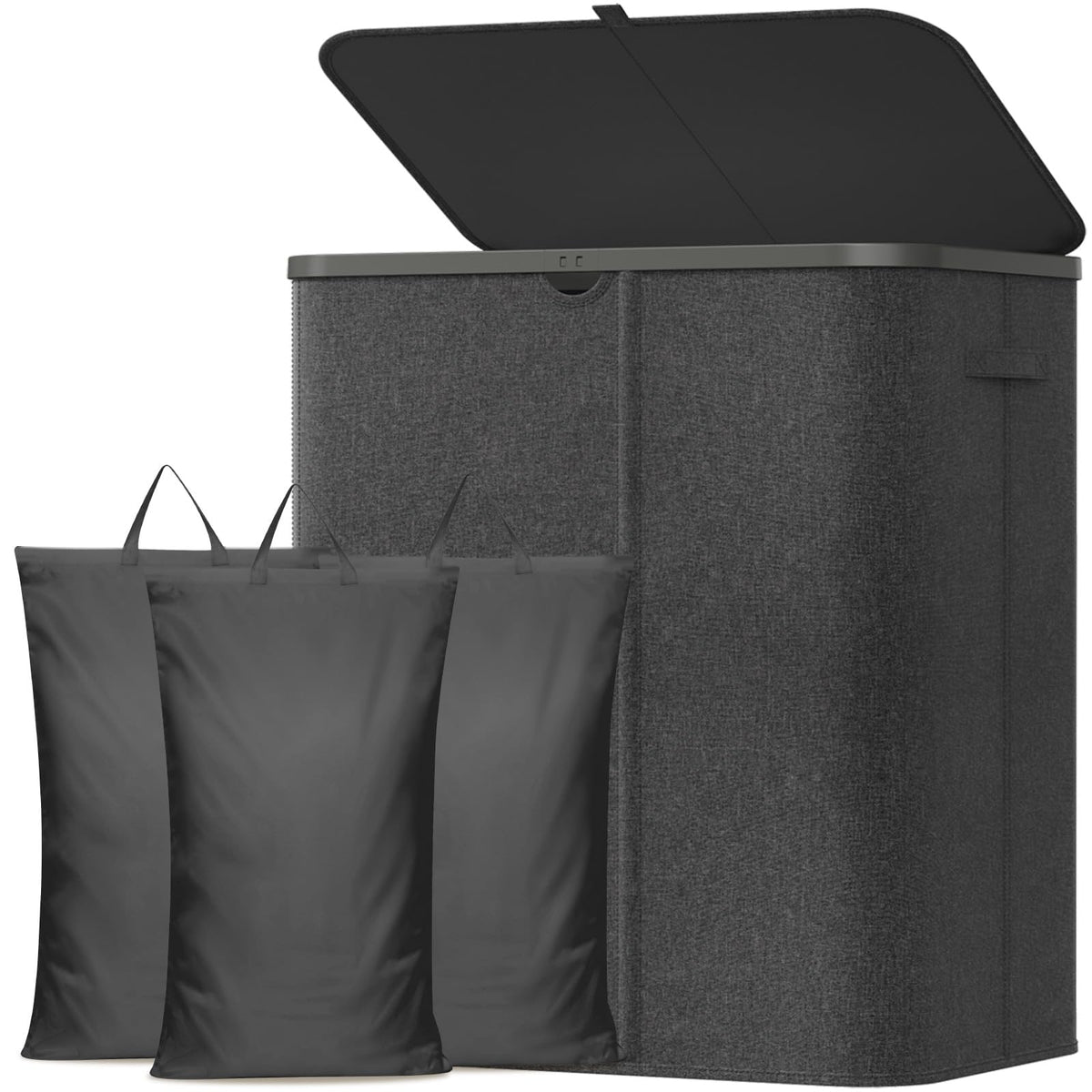 Lifewit 185L 3 Section Laundry Hamper with Lid, Laundry Basket, Beige