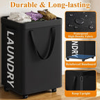 Optish 90L Laundry Basket with Wheels, Rolling Hamper with Removable Bag
