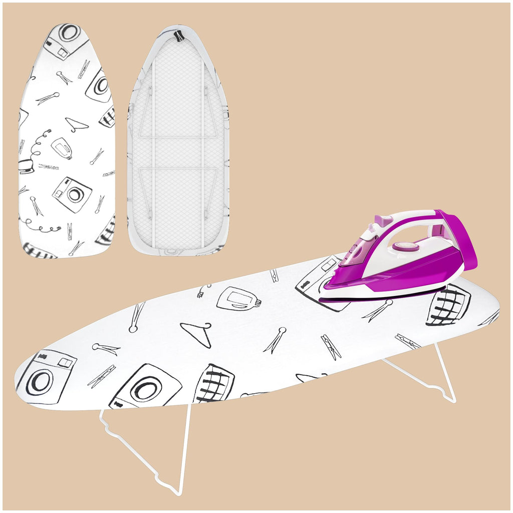 Ironing Board, 43"×13" with Iron Rest, 4 Layer & 7 Adjustable Height Sturdy