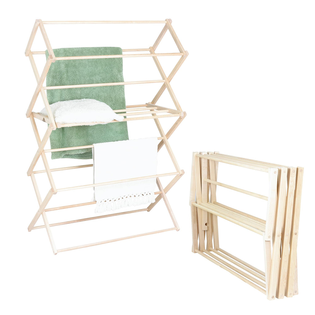 Pennsylvania Woodworks Clothes Drying Rack: Solid Maple Hard Wood Laundry Rack for Sweaters, Blouses, Lingerie & More, Durable Folding Drying Rack, Made in USA, No Assembly Needed, Medium