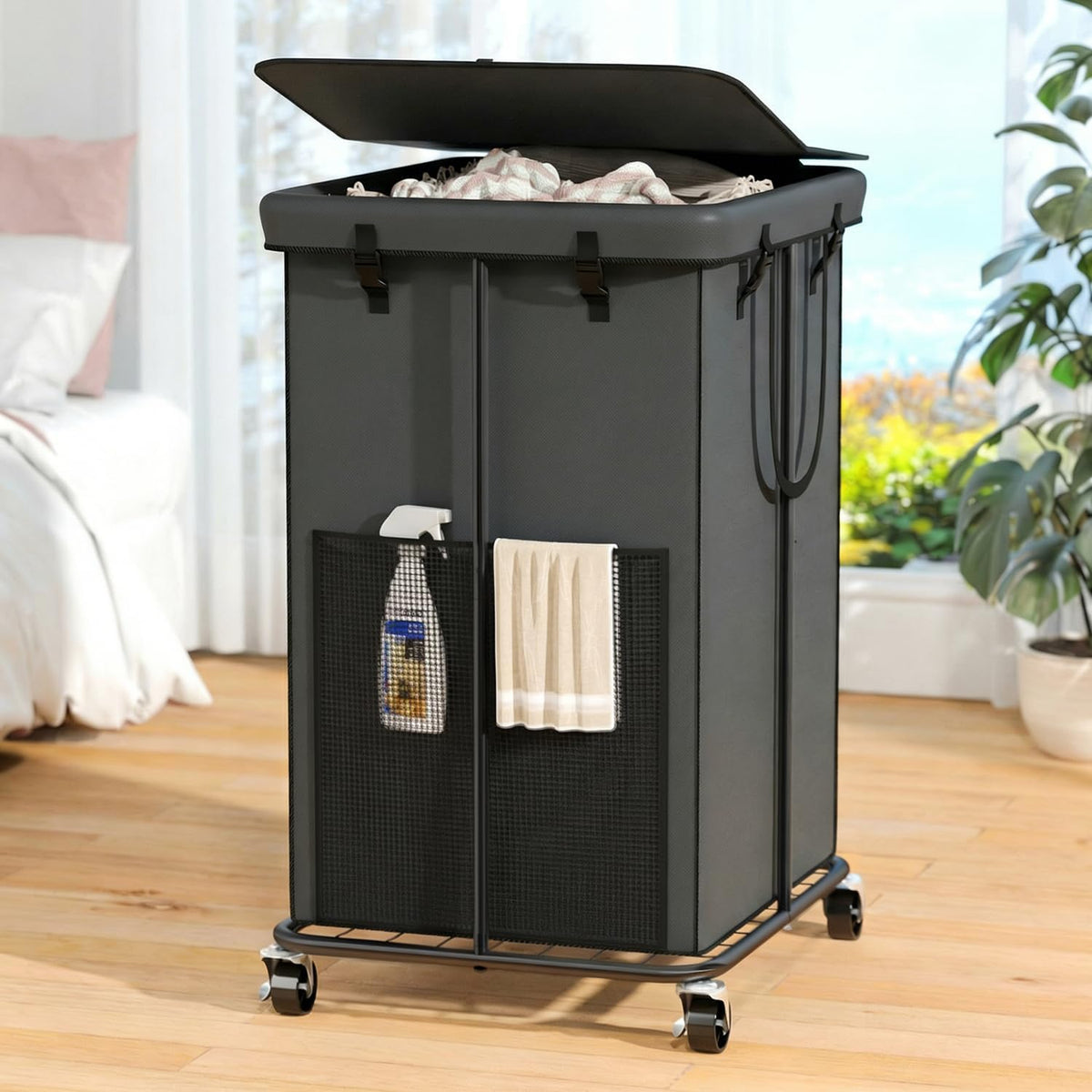 Laundry Hamper with Wheels, 150L Rolling Laundry Basket with Bag & Handles