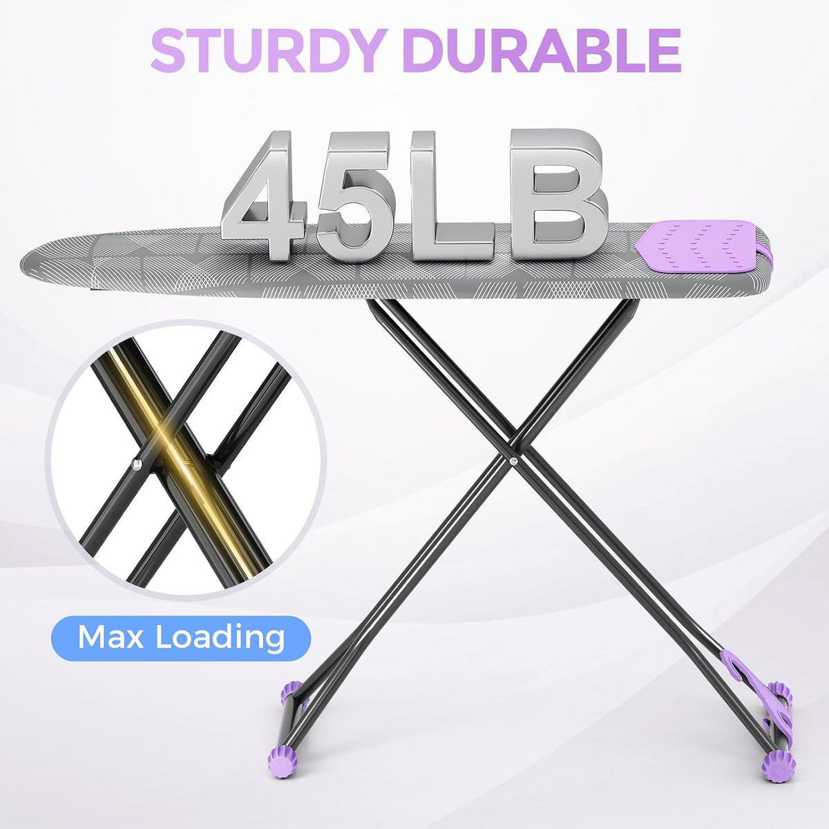 APEXCHASER Foldable 7-Level Heigh Adjustable Ironing Board with Iron Rest