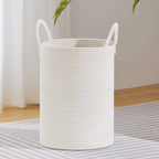 VIPOSCO 72L Tall Woven Laundry Basket Hamper, White
