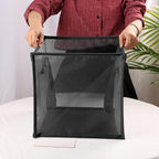 SOUJOY 4Pcs Pop Up Laundry Baskets, 13 Inch Collapsible Mesh Popup Clothes Hampers, Portable and Foldable Washing Bin with Handles for Home, Dorm, Travel and Storage, Black