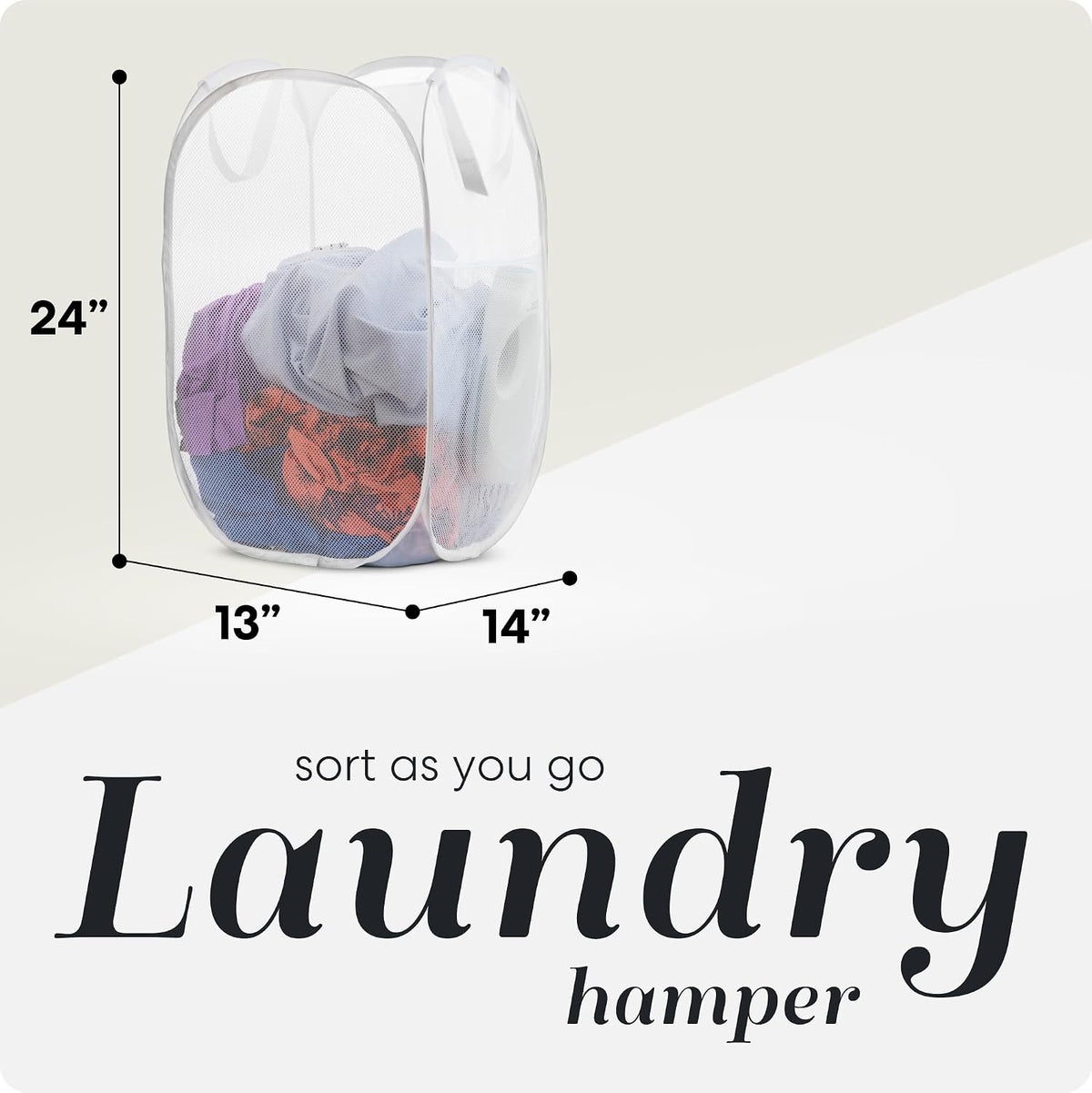 Handy Laundry Mesh Pop Up Laundry Hamper Foldable Basket 2-Pack