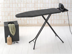 Brabantia Comfort Ironing Board with Solid Steam Iron Rest | Medium (Size B) | Fairtrade Denim Black Cover | Adjustable Height (27-38"), Easy Fold, Anti-Collapse Lock, Non-Slip Feet