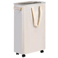efluky Slim Laundry Hamper with Wheels, Rolling Laundry Basket for Clothes, Small Laundry Basket for Bedroom, Dorm and Laundry Room, 60L (12.7 Gallons) Beige