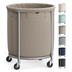 SONGMICS Laundry Basket with Wheels, 110L, Steel Frame, Removable Bag