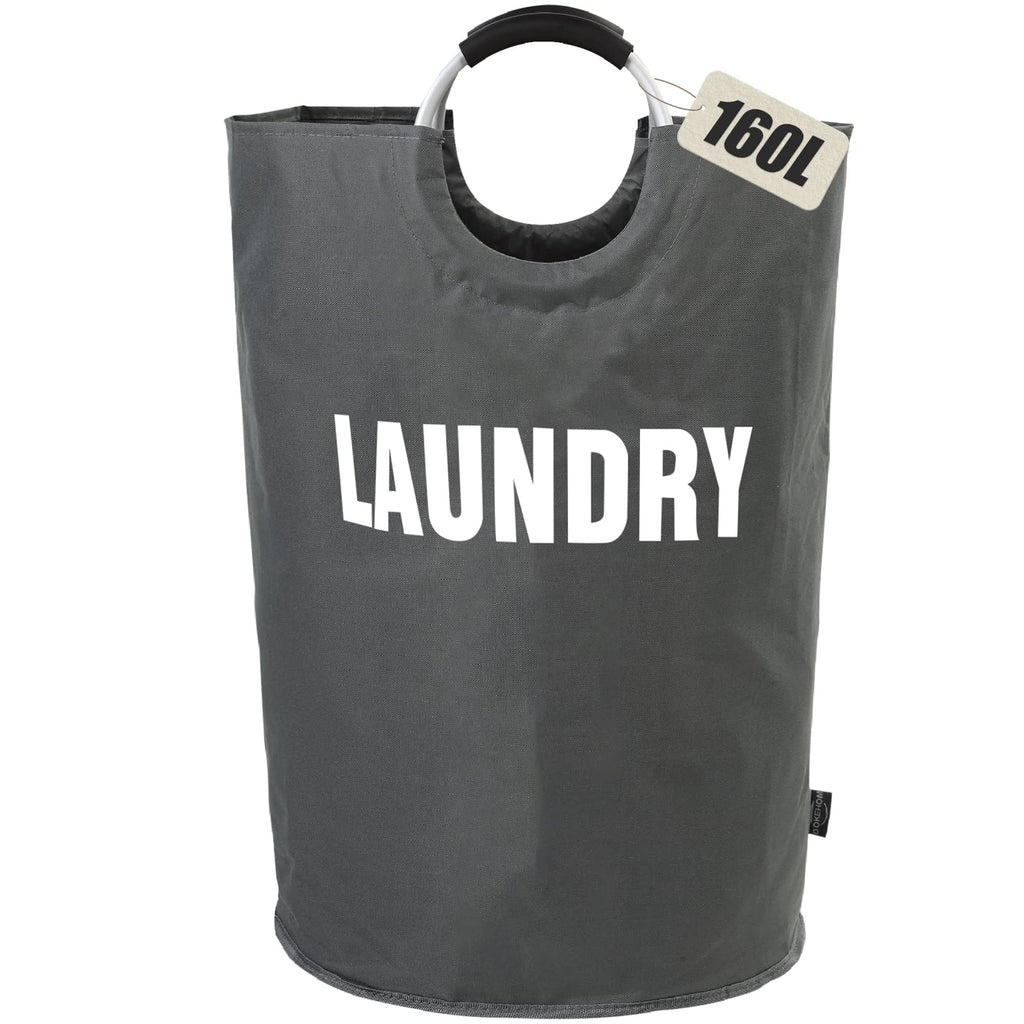 DOKEHOM 125L X-Large Laundry Basket Bag, Collapsible Tall Hamper, Black
