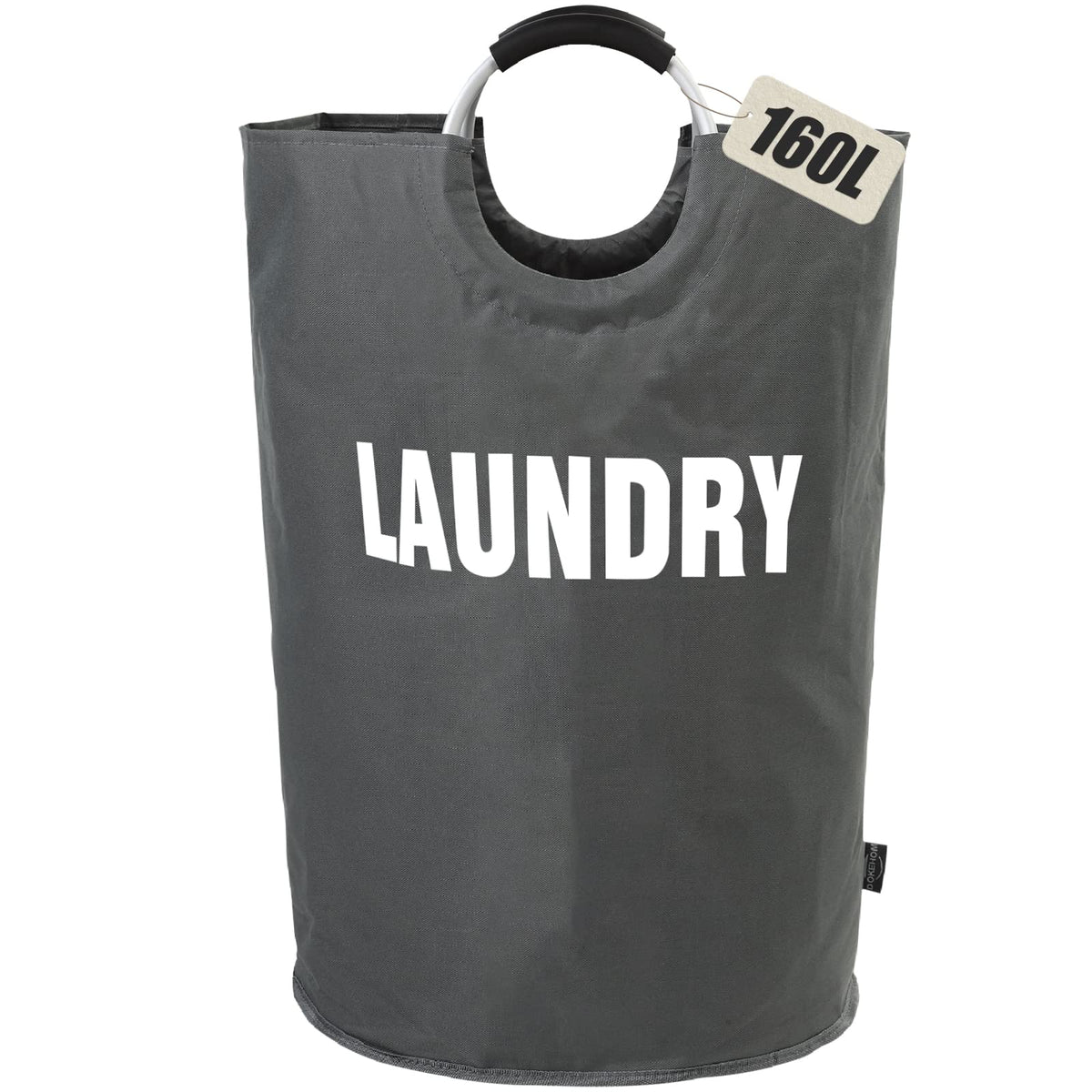 DOKEHOM 125L X-Large Laundry Basket Bag, Collapsible Tall Hamper, Black