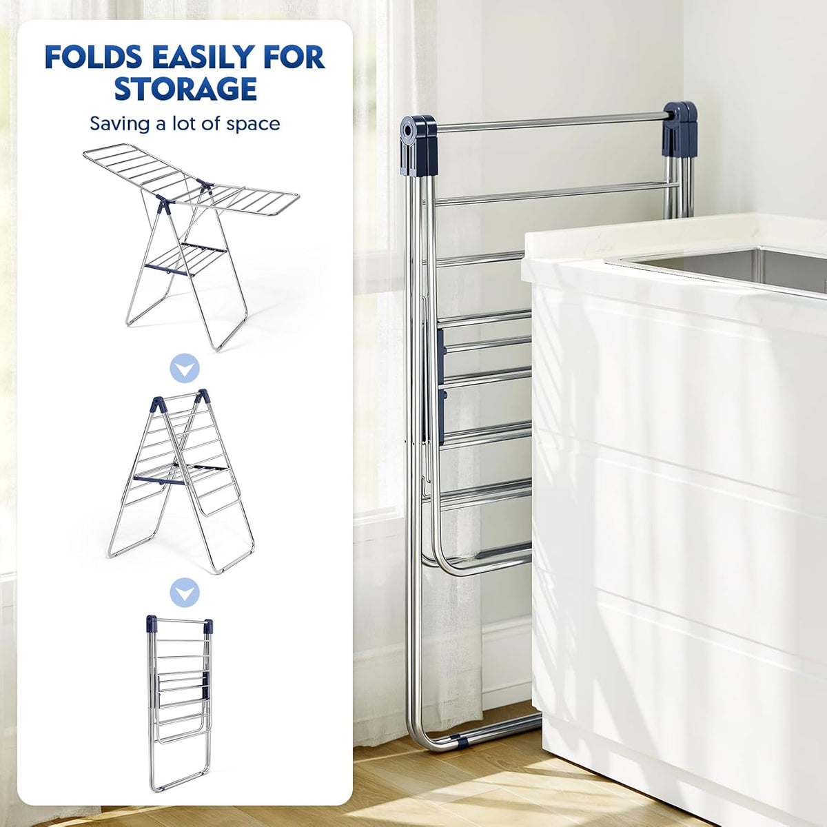 APEXCHASER Large Stainless Steel Clothes Drying Rack