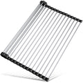 Tomorotec Roll Up Dish Drying Rack Over Sink, 304 Steel, 17.7x15.5, Grey