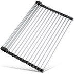 Tomorotec Roll Up Dish Drying Rack Over Sink, 304 Steel, 17.7x15.5, Grey