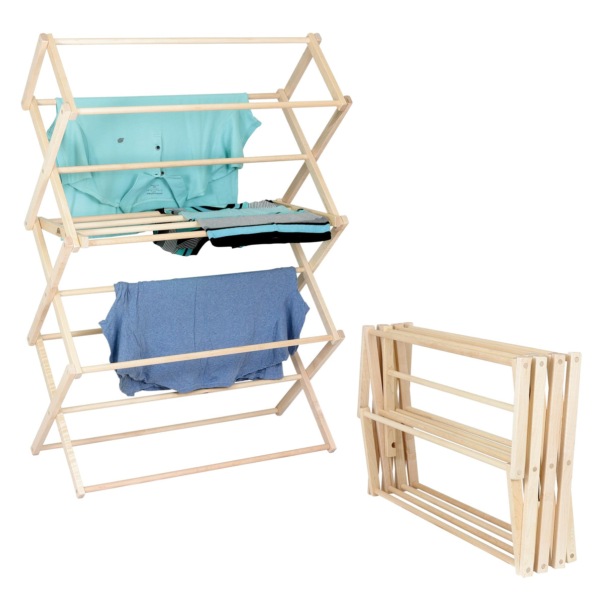 Pennsylvania Woodworks Clothes Drying Rack: Solid Maple Hard Wood Laundry Rack for Sweaters, Blouses, Lingerie & More, Durable Folding Drying Rack, Made in USA, No Assembly Needed, Medium