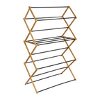 Household Essentials Bamboo Folding Clothes Drying Rack | Large Capacity, 14 Coated Metal Dowels, 28 Feet of Drying Space | Eco-Friendly, Collapsible Indoor Rack for Apartments, Homes & Dorms