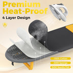 KINGBOARD Small Ironing Board with Iron Mat, Tabletop Iron Board, Black