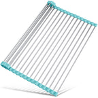 Tomorotec Roll Up Dish Drying Rack Over Sink, 304 Steel, 17.7x15.5, Grey