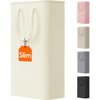 Lifewit Slim Collapsible Laundry Basket with Handles, 50L, Beige