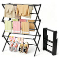 BAKON Space Saving Foldable Clothes Drying Rack, Extendable Rustproof Laundry Rack for Indoor Outdoor Use, No Assembly Required, Suitable for Bathroom Laundry Room Apartment RV, White