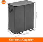 Lifewit Double Laundry Hamper with Lid, Removable Laundry Bags, Black