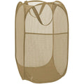2 Packs Mesh Pop up Laundry Hamper (Black/Navy Blue) with Portable Durable Handles, Collapsible for Storage, Folding Pop-Up Clothes Hampers for Apartment, Home, College Dorm or Travel