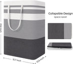 StorageRight Laundry Basket Hamper, 75L Collapsible Clothes Storage, Grey