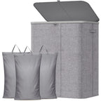 Lifewit 185L 3 Section Laundry Hamper with Lid, Laundry Basket, Beige