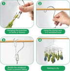 Herb Drying Rack for Drying Spices, Rustproof Dryer with 30 Hooks