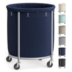 SONGMICS Laundry Basket with Wheels, 110L, Steel Frame, Removable Bag