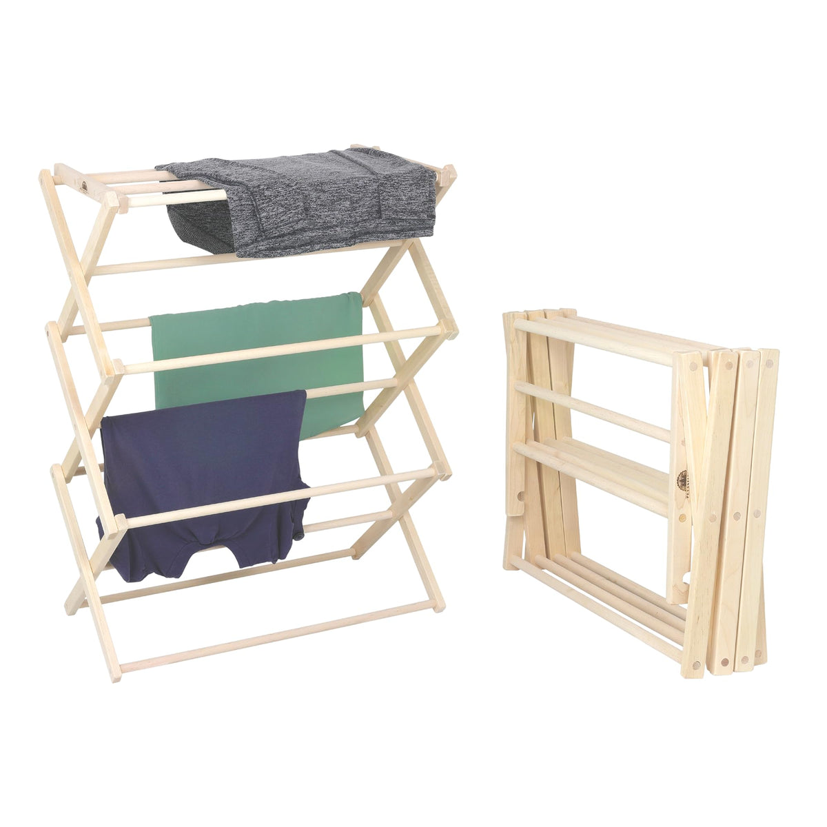 Pennsylvania Woodworks Clothes Drying Rack: Solid Maple Hard Wood Laundry Rack for Sweaters, Blouses, Lingerie & More, Durable Folding Drying Rack, Made in USA, No Assembly Needed, Medium