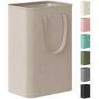 Lifewit Slim Collapsible Laundry Basket with Handles, 50L, Beige