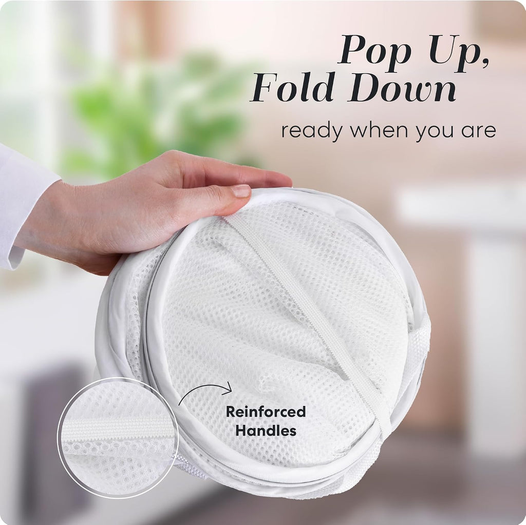 Handy Laundry Mesh Pop Up Laundry Hamper Foldable Basket 2-Pack