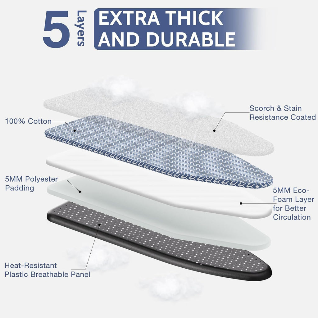 APEXCHASER Foldable Ironing Board Full Size 43x13, 7level Height Adjustable