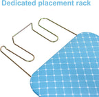 42 inch Ironing Board, Full-Size Folding Ironing Board, 4-Leg Fold-Up Household Ironing Boards, Extended Iron Boards Outside with Removable Heat-Resistant Cover Blue