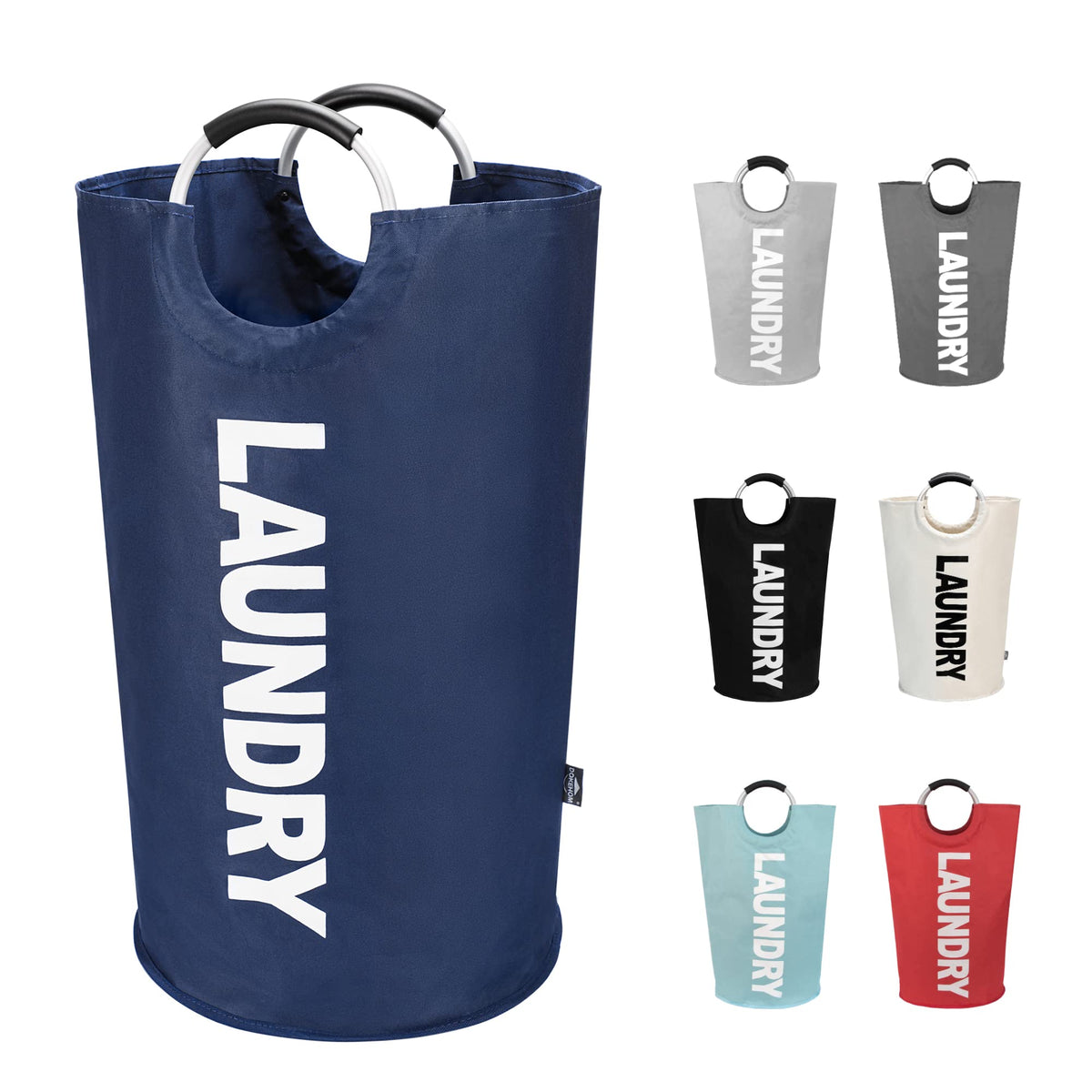 DOKEHOM 125L X-Large Laundry Basket Bag, Collapsible Tall Hamper, Black