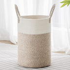 VIPOSCO 72L Tall Woven Laundry Basket Hamper, White