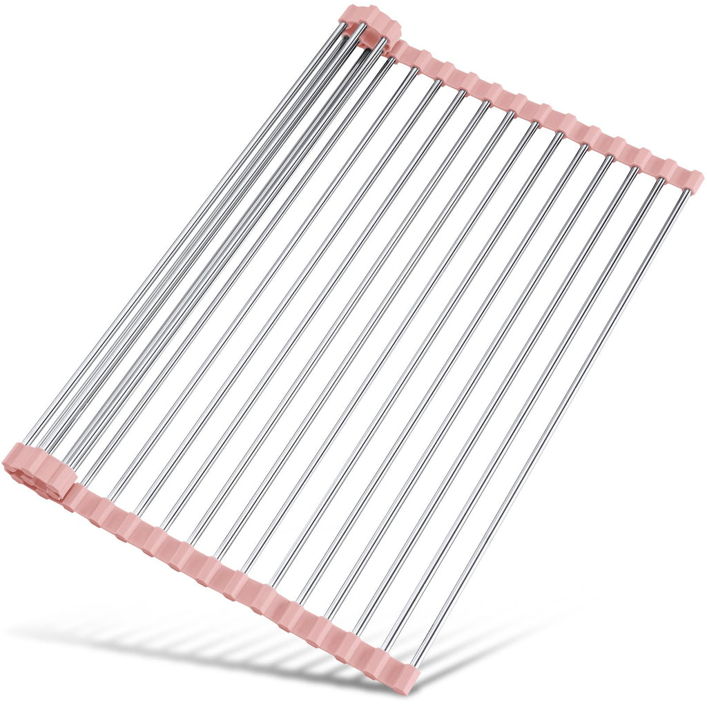 Tomorotec Roll Up Dish Drying Rack Over Sink, 304 Steel, 17.7x15.5, Grey