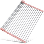Tomorotec Roll Up Dish Drying Rack Over Sink, 304 Steel, 17.7x15.5, Grey