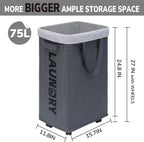 Goodpick 75L Laundry Basket with Wheels & Removable Wash Bag for Dorm