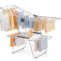 Stainless Steel 2-Tier Foldable Clothes Drying Rack, 57 Inches Max Height