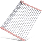 Tomorotec Roll Up Dish Drying Rack Over Sink, 304 Steel, 17.7x15.5, Grey