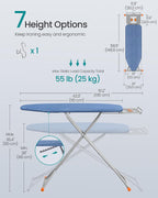 SONGMICS Ironing Board, Foldable, with Stable Iron Rest, 43 x 13 Inches