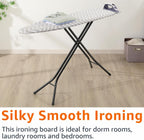 Amazon Basics Height Adjustable Full-Size Foldable Ironing Board, 4-Leg Fold-Up, Chevron Removable Cover, 60" x 14" x 38"