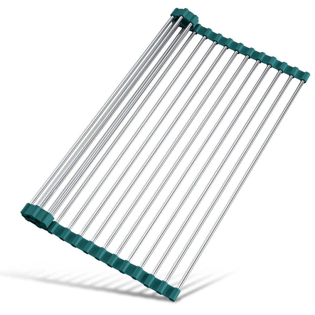 Tomorotec Roll Up Dish Drying Rack Over Sink, 304 Steel, 17.7x15.5, Grey